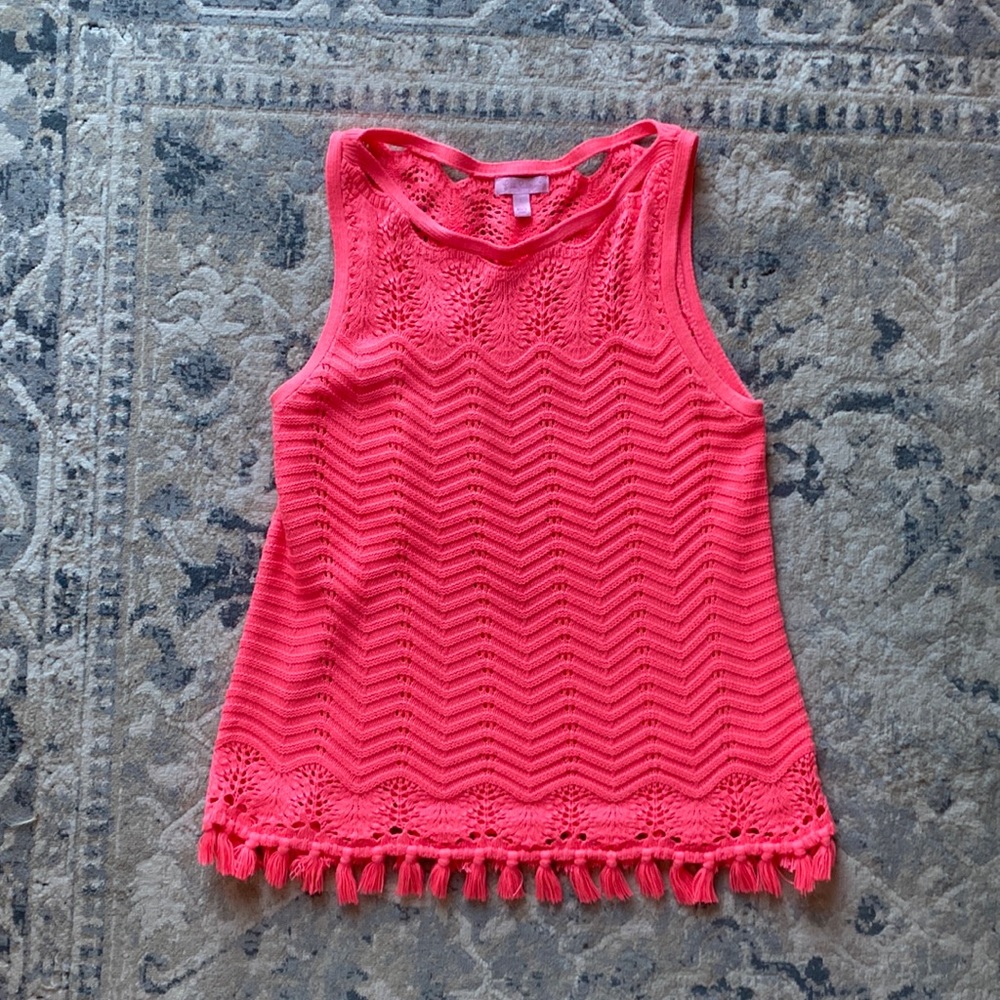 Lilly Pulitzer hot pink sweater tank